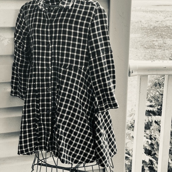 Zara girls plaid flannel shirt dress - Picture 5 of 7